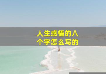 人生感悟的八个字怎么写的