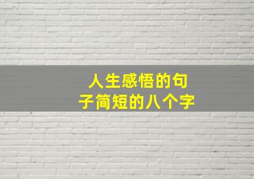 人生感悟的句子简短的八个字