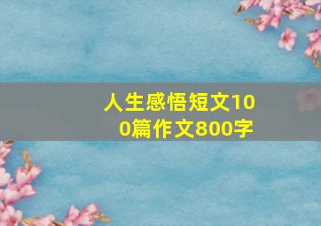 人生感悟短文100篇作文800字