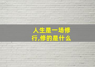 人生是一场修行,修的是什么