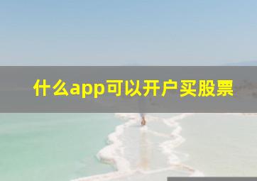 什么app可以开户买股票