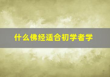 什么佛经适合初学者学