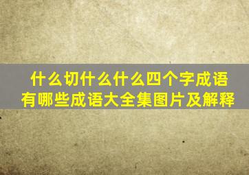 什么切什么什么四个字成语有哪些成语大全集图片及解释