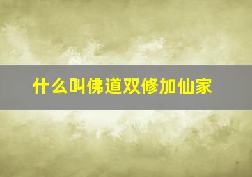 什么叫佛道双修加仙家