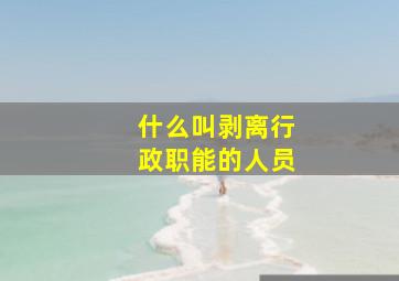 什么叫剥离行政职能的人员