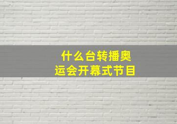 什么台转播奥运会开幕式节目