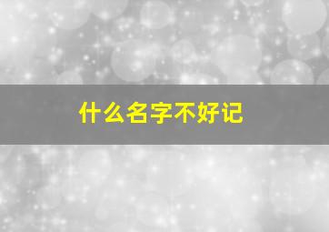 什么名字不好记