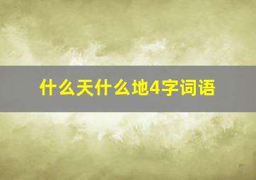 什么天什么地4字词语