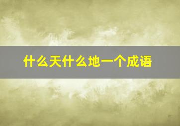 什么天什么地一个成语