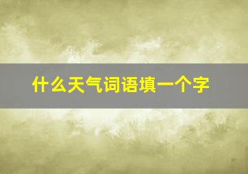 什么天气词语填一个字