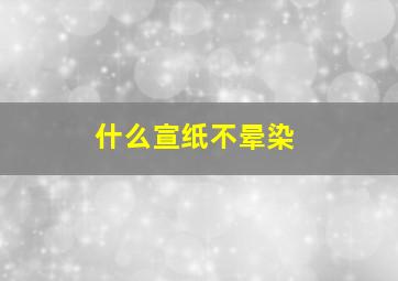 什么宣纸不晕染