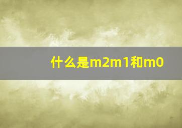 什么是m2m1和m0