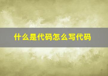 什么是代码怎么写代码