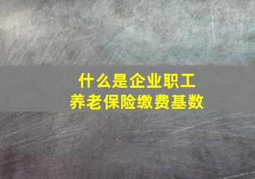 什么是企业职工养老保险缴费基数