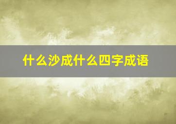 什么沙成什么四字成语