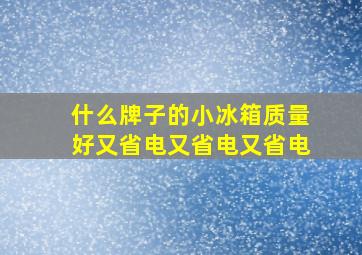 什么牌子的小冰箱质量好又省电又省电又省电