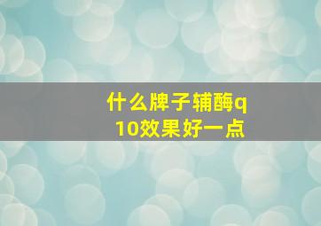 什么牌子辅酶q10效果好一点