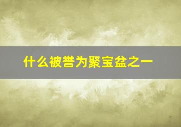 什么被誉为聚宝盆之一