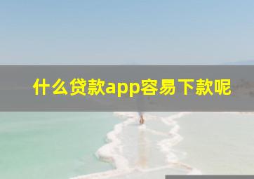 什么贷款app容易下款呢