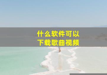 什么软件可以下载歌曲视频