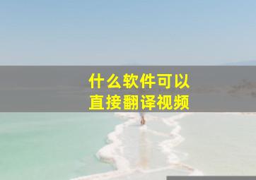 什么软件可以直接翻译视频