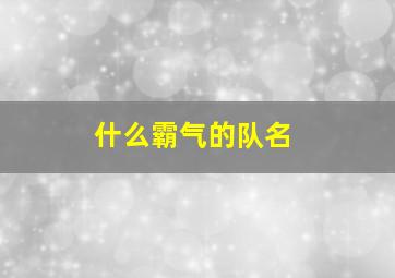 什么霸气的队名