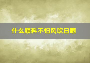 什么颜料不怕风吹日晒