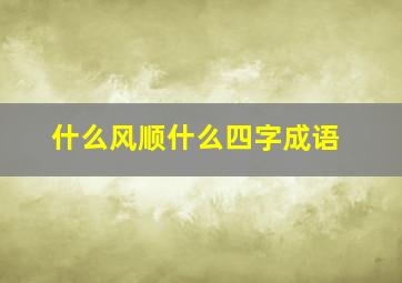 什么风顺什么四字成语