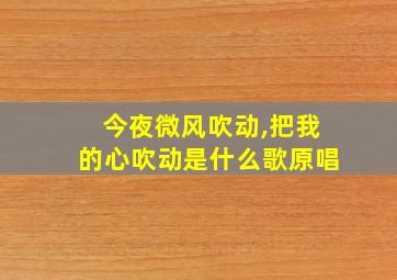 今夜微风吹动,把我的心吹动是什么歌原唱