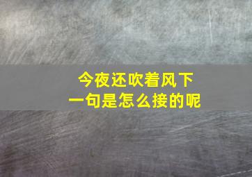 今夜还吹着风下一句是怎么接的呢