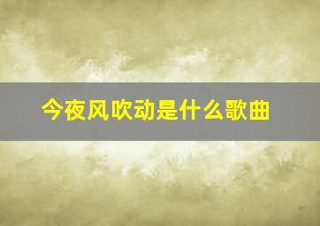 今夜风吹动是什么歌曲