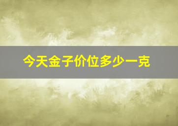 今天金子价位多少一克