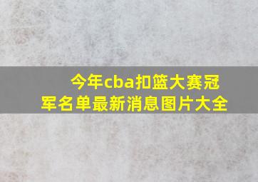 今年cba扣篮大赛冠军名单最新消息图片大全