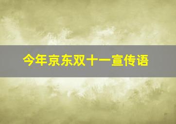 今年京东双十一宣传语