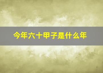 今年六十甲子是什么年