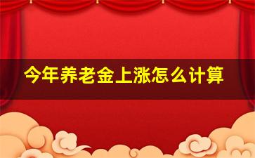 今年养老金上涨怎么计算