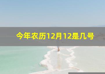 今年农历12月12是几号