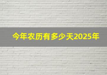 今年农历有多少天2025年