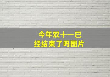 今年双十一已经结束了吗图片