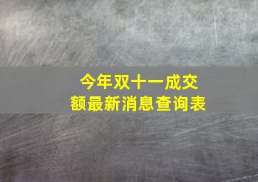 今年双十一成交额最新消息查询表