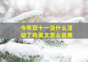 今年双十一没什么活动了吗英文怎么说呢