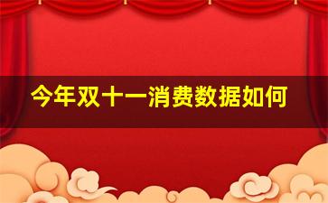 今年双十一消费数据如何