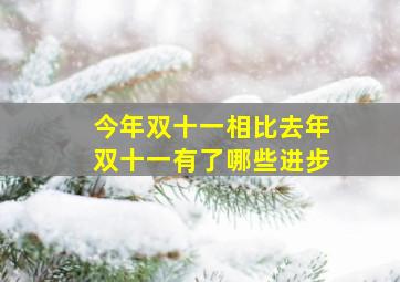 今年双十一相比去年双十一有了哪些进步