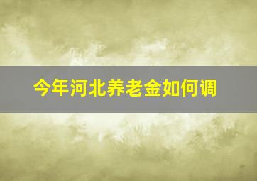 今年河北养老金如何调