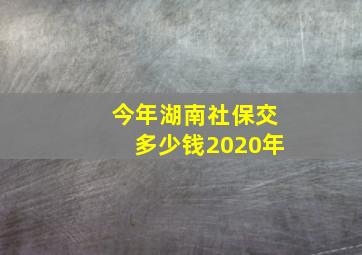 今年湖南社保交多少钱2020年