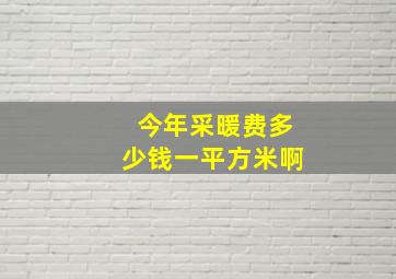 今年采暖费多少钱一平方米啊