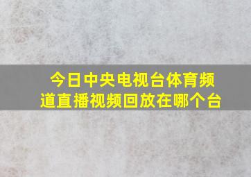 今日中央电视台体育频道直播视频回放在哪个台