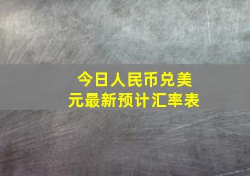 今日人民币兑美元最新预计汇率表