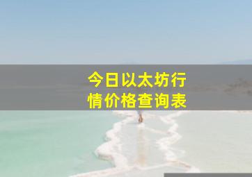 今日以太坊行情价格查询表