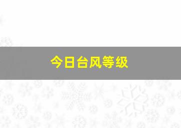 今日台风等级